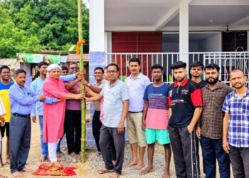 jamshedpur bhumi pujan-सोपोडेरा में सार्वजनिक दुर्गा पूजा समिति ने पूजा पंडाल निर्माण कार्य के लिए किया भूमि पूजन jamshedpur bhumi pujan-सोपोडेरा में सार्वजनिक दुर्गा पूजा समिति ने पूजा पंडाल निर्माण कार्य के लिए किया भूमि पूजन