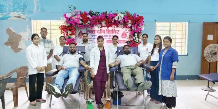 jamshedpur rural- नरवा पहाड़ में जीवन ज्योति सेवा समिति ने लगाया रक्तदान शिविर, 370 यूनिट रक्त संग्रह