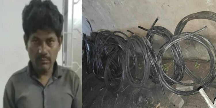 Jamshedpur one caught stealing cable in tata steel : टाटा स्टील वर्क्स से केबल चोरी का प्रयास सुरक्षा कर्मियों ने किया नाकाम, लाखों के तांबे के केबल के साथ एक पकड़ाया